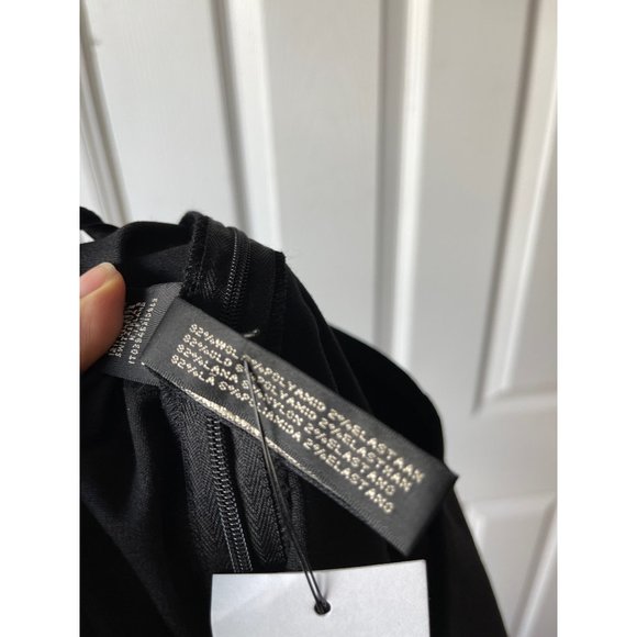 Ralph Lauren Black Label Wool Wide Leg Dress Pants Womens Size 12 Black Stretch - Picture 9 of 11